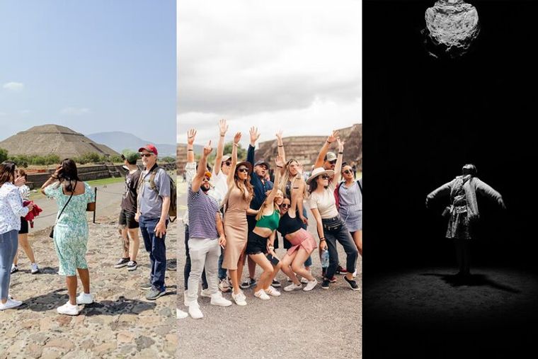 Pirámides de Teotihuacán y cueva prehispánica en grupo pequeño